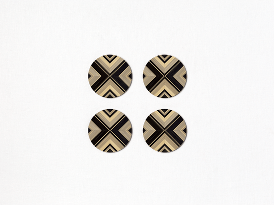 Sous-verre rond Geometrique, lot de 4