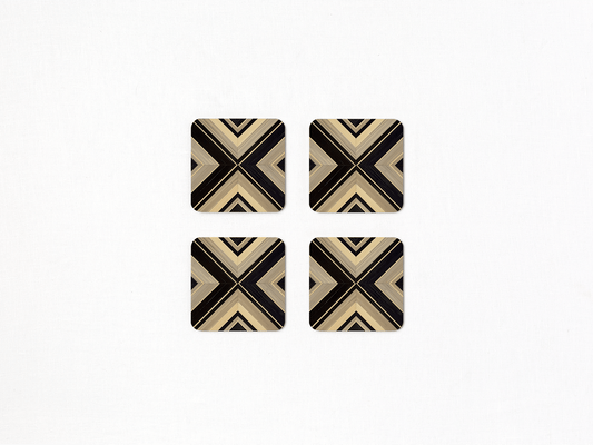 Sous-verre carré Geometrique, lot de 4