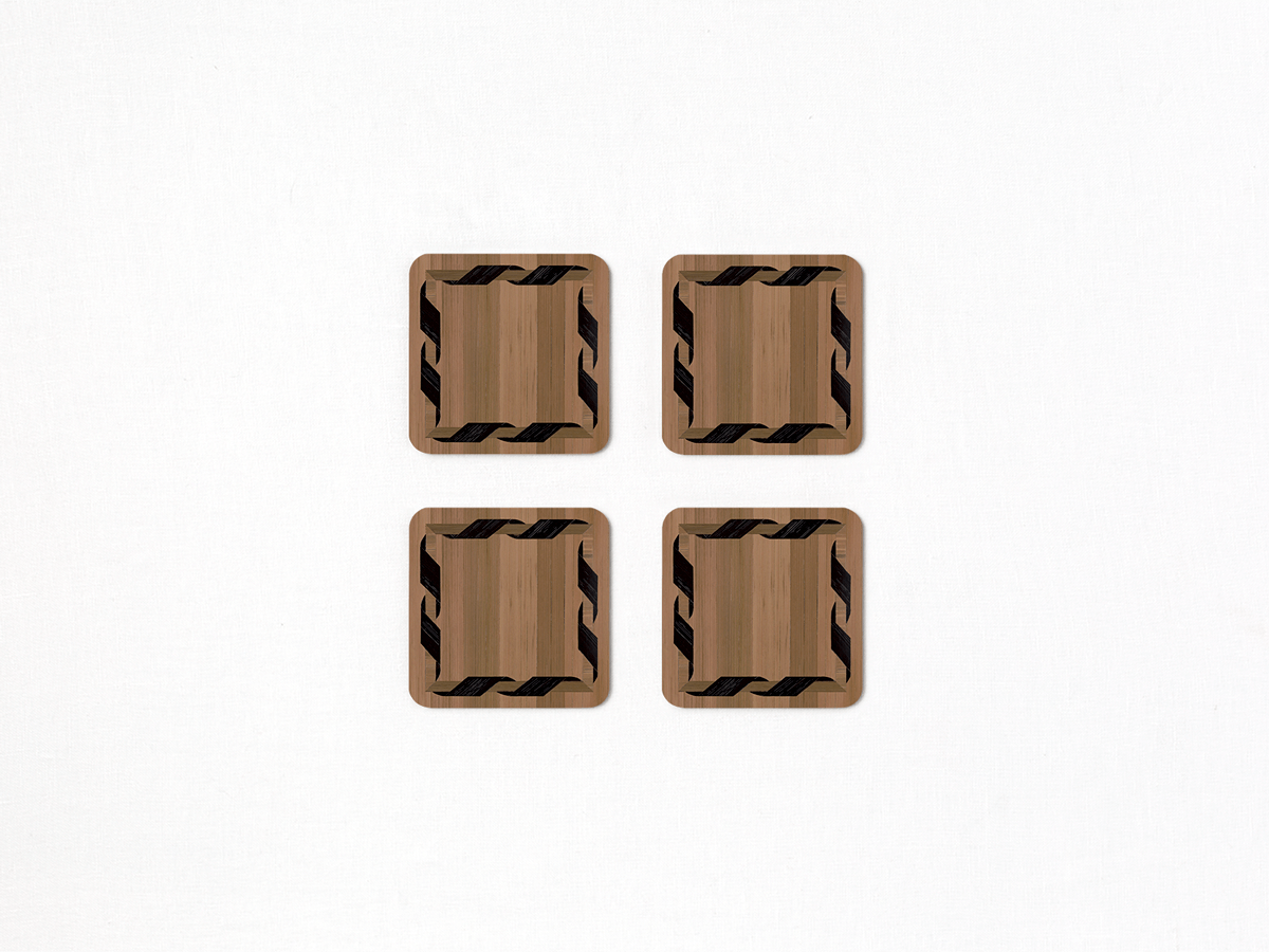 MARQUETERIE SQUARE COASTER